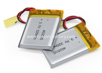 Chine Sécurité une batterie rechargeable de la qualité 402535 3.7V Lipo 320mAh Lipo de catégorie fournisseur