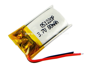 Chine 501220 paquet rechargeable de batterie de polymère de lithium de 3.7V 80mAh pour les dispositifs mobiles de l'électronique fournisseur